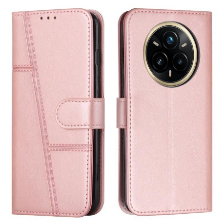 Чехол-книжка Stitching Calf Texture для Realme 14 Pro+ - золото
