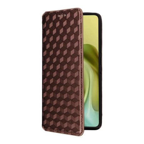 Чохол-книжка Cubic Grid Calf Texture для Motorola Moto G86 Power 5G - коричневий