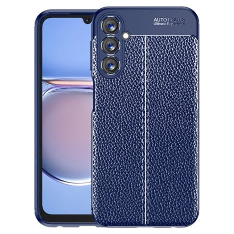 Протиударний чохол Litchi Texture на Samsung Galaxy A05s - синій