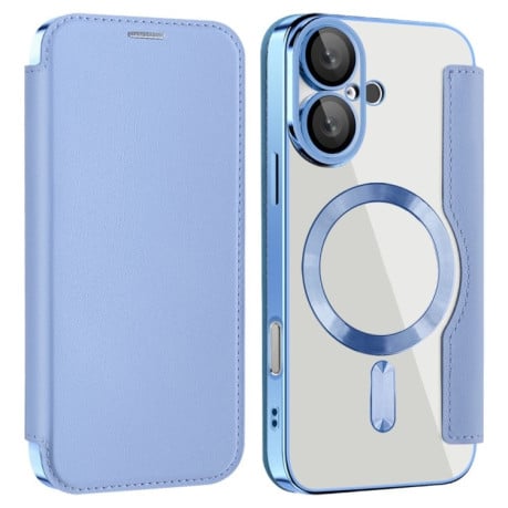 Чехол-книжка Shield MagSafe RFID Anti-theft Leather для iPhone 16 - синий
