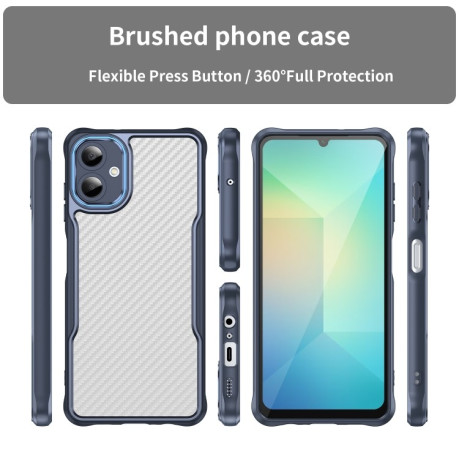 Ударозахисний чохол Carbon Fiber Texture Translucent для Samsung Galaxy A06 4G - синій