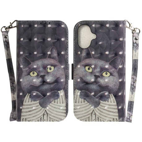 Чехол-книжка 3D Painting для iPhone 16 Plus - Cat