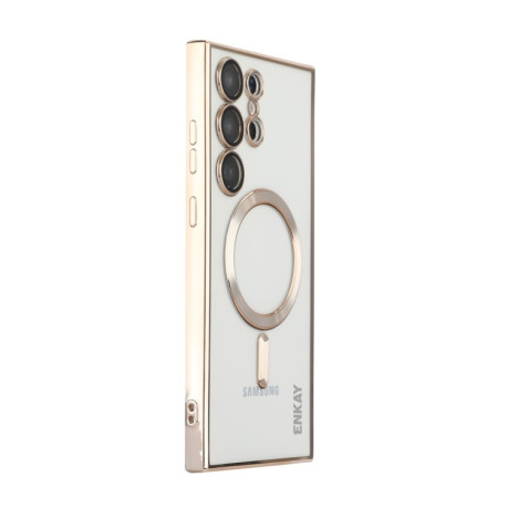 Противоударный чехол ENKAY Electroplated MagSafe для Samsung Galaxy S23 Ultra 5G - золотой