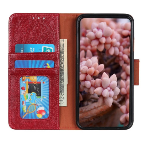 Чехол-книжка Nappa Texture на Samsung Galaxy A12/M12 - красный