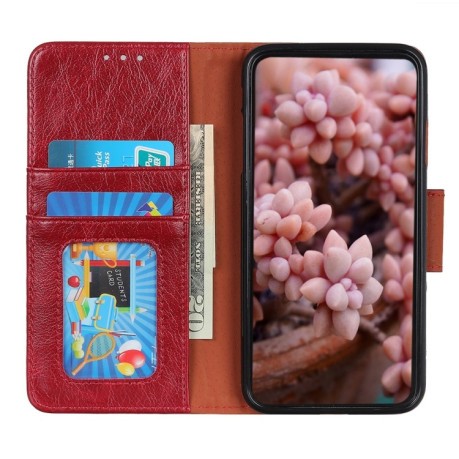 Чехол-книжка Nappa Texture на Xiaomi Poco M3 Pro/Redmi Note 10 5G/10T/11 SE - красный