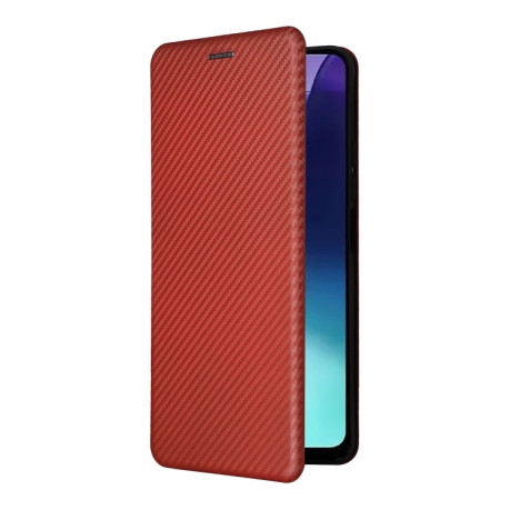 Чохол-книжка Carbon Fiber Texture на Xiaomi Redmi 14C 4G/Poco C75/Redmi A4 5G - коричневий