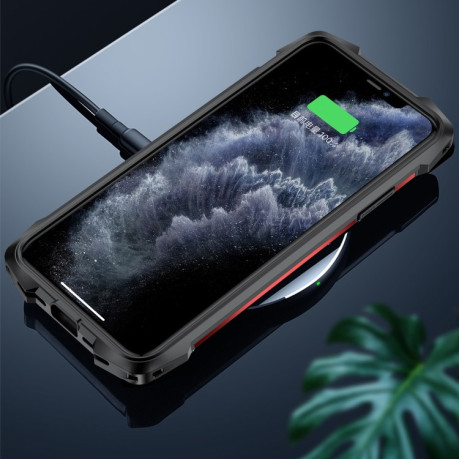 Противоударный чехол R-JUST Metal Airbag для iPhone 13 Pro Max - красный