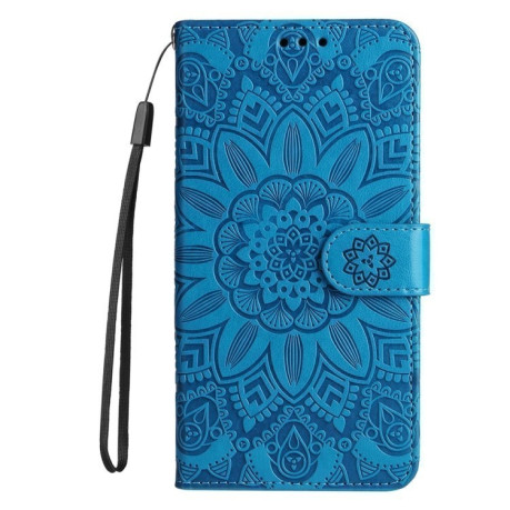 Чехол-книжка Embossed Sunflower для Xiaomi 14T Pro - синий