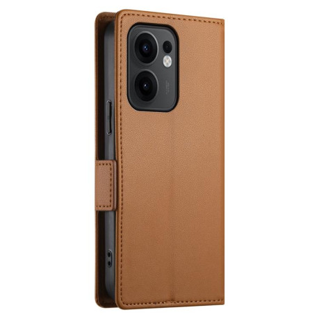 Чохол-книжка Side Buckle Magnetic Frosted Leather для OPPO Reno13 F /Reno13 FS 4G/5G - коричневий