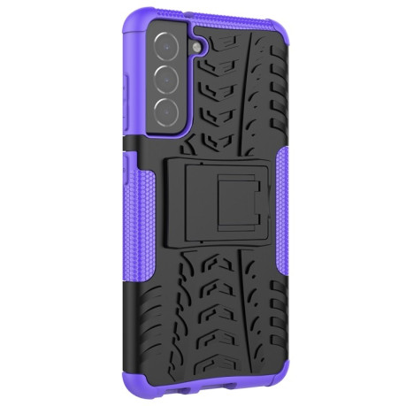 Противоударный чехол Tire Texture на Samsung Galaxy S21 FE - фиолетовый