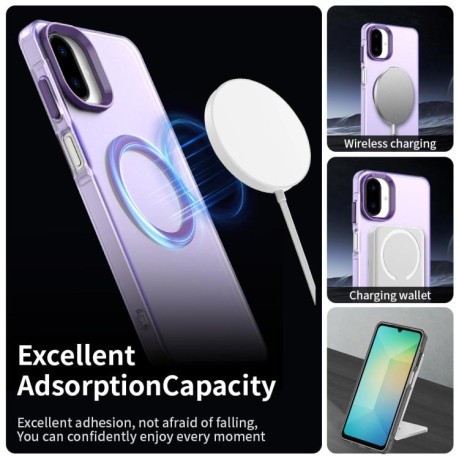 Противоударный чехол Candy Magsafe PC Hybrid TPU для Samsung Galaxy A07 4G - фиолетовый