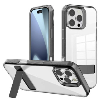 Протиударний чохол Kalebol Holder Clear Acrylic Hybrid TPU для iPhone 17 Pro - чорний