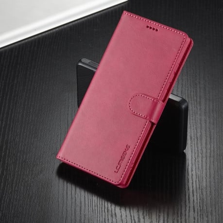 Чехол книжка LCIMEEKE Calf Texture на Samsung Galaxy S25 Ultra 5G - красный