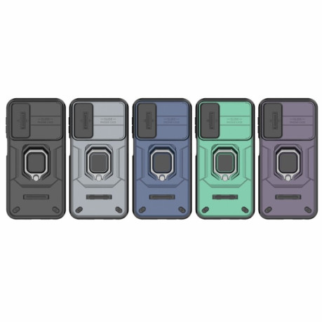 Противоударный чехол Sliding Camshield для Samsung Galaxy A24 4G - фиолетовый