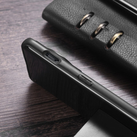 Противоударный чехол Cloth Texture PU MagSafe Magnetic на OnePlus 12 - черный