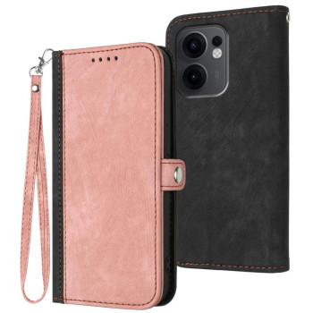 Чохол-книжка Side Buckle Double Fold Hand Strap Leather на OPPO Reno13 F /Reno13 FS 4G/5G - рожевий