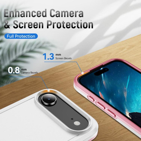 Противоударный чехол Heavy Duty Armor для iPhone Air - White+Pink