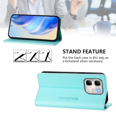 Чехол-книжка RC01 Dual-Folded Magnetic Suction RFID Leather на Infinix Hot 50i 5G / Smart 9 4G - зеленый
