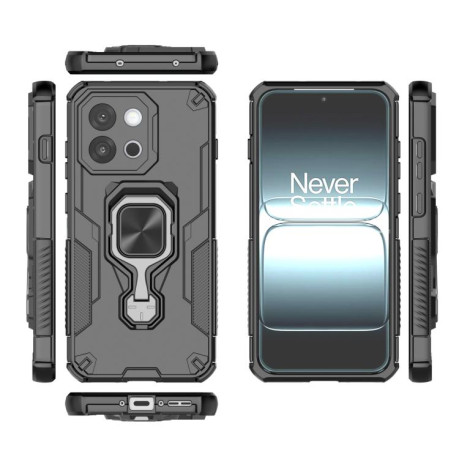Противоударный чехол Metal Kickstand TPU Hybrid PC для OnePlus 13T - черный