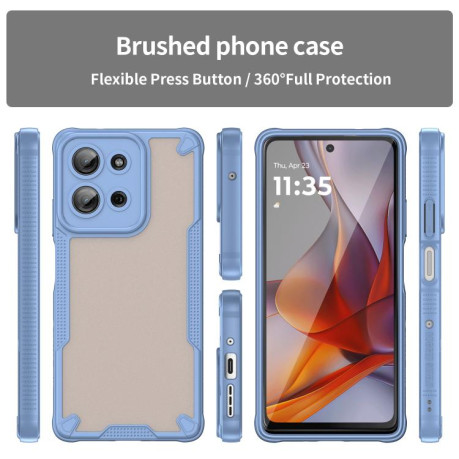 Противоударный чехол Armor Glaze PC Hybrid для Motorola Moto G75 5G - синий