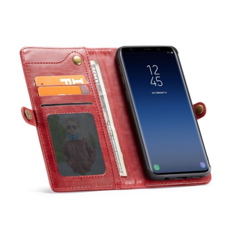 Шкіряний чохол-книжка CaseMe на Samsung Galaxy S9 Crazy Horse Texture із вбудованим магнітом-червоний