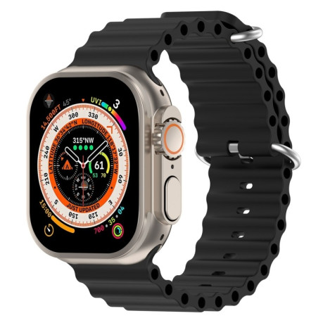 Силіконовий ремінець Ocean для Apple Watch Ultra 49mm/45mm /44mm - чорний