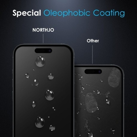 Защитное стекло NORTHJO A++ 0.3mm 28 Degree Privacy Screen Tempered Glass для iPhone 16 Pro - черное