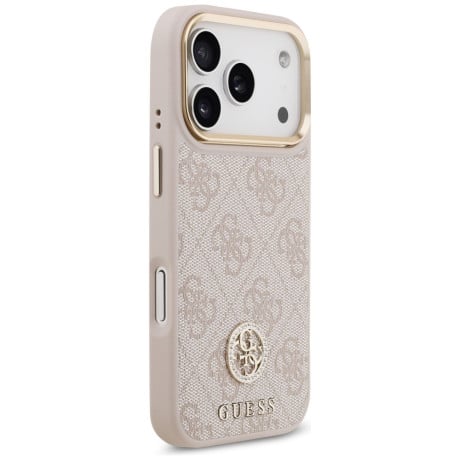 Оригінальний чохол Guess 4G Strass Logo з MagSafe на iPhone 17 Pro - Pink