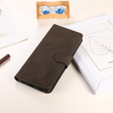 Чохол-книжка KHAZNEH Matte Texture для Samsung Galaxy S25 Edge 5G - коричневий