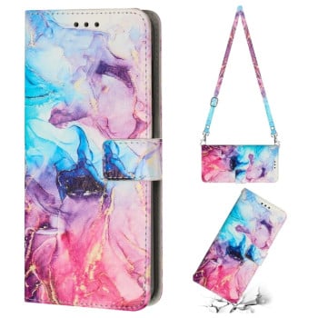 Чехол-книжка Crossbody Painted Marble для Xiaomi Redmi Note 12 Pro Speed / Poco X5 Pro 5G - разноцветный