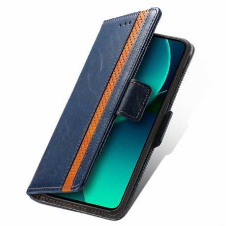 Чехол-книжка CaseNeo Splicing Dual Magnetic Buckle Leather для Xiaomi 13T / 13T Pro - синий