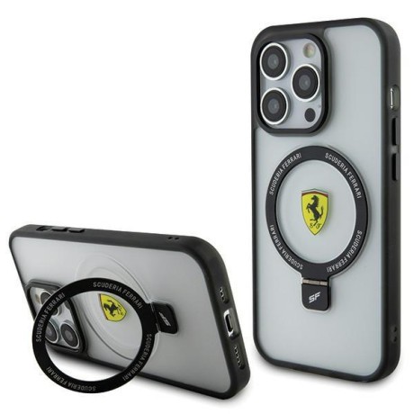 Оригінальний чохол Ferrari Ring Stand 2023 Collection MagSafe для iPhone 15 Pro - Black (FEHMP15LUSCAH)