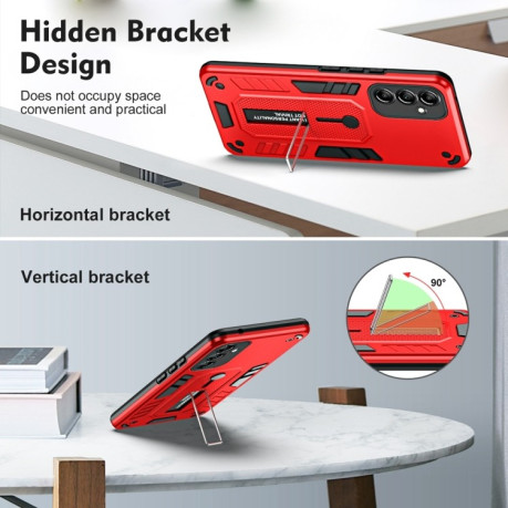 Противоударный чехол Variety Brave Armor Finger Loop Holder для Samsung Galaxy M14 5G - красный