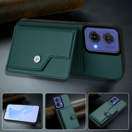 Ударозащитный чехол EU Version Button Card Bag RFID Anti-theft для Motorola Moto G85 - зеленый