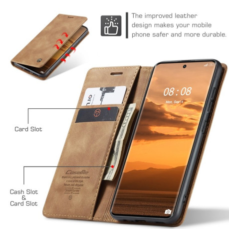 Чехол-книжка CaseMe-013 Multifunctional на Realme 11 Pro／Realme 11 Pro+ - коричневый