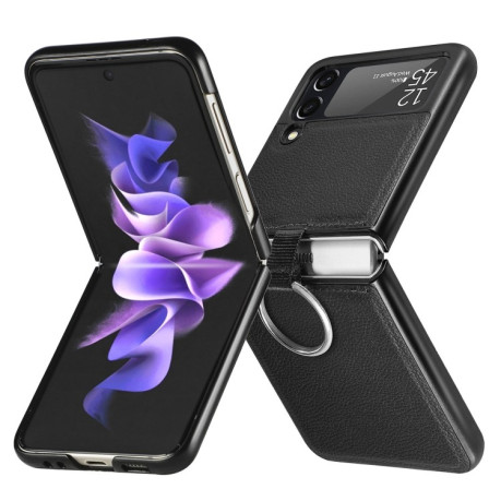 Протиударний чохол Litchi Pattern Folding Samsung Galaxy Z Flip3 5G - чорний