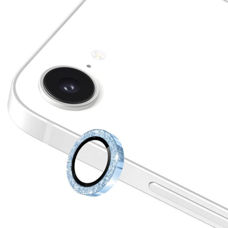 Захисне скло ENKAY Hat-Prince Glitter Rear Camera Lens Aluminum для iPhone 16e - голубе