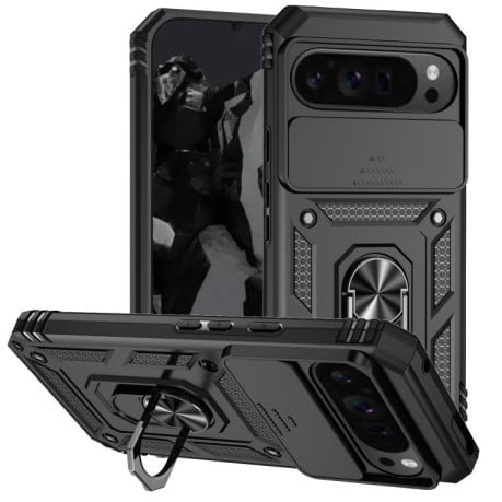 Чохол із шторкою на камеру Sliding Camshield та підставкою на Google Pixel 10 Pro XL - чорний