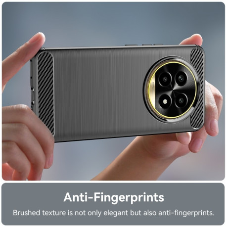 Протиударний чохол Brushed Texture Carbon Fiber на Realme 13 Pro 5G - чорний