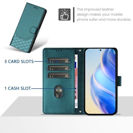 Чохол-книжка Embossing Stripe RFID для Realme 13+ 5G/13 Pro 5G/13 Pro+ - Peacock Green