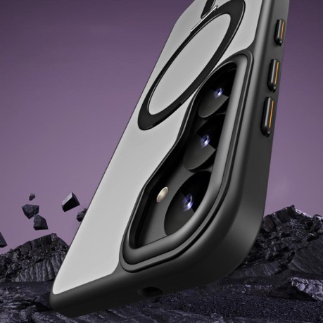 Чохол MagSafe Airbag Shockproof Frosted with Fold Holder для Samsung Galaxy S25+ 5G - чорний