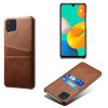 Противоударный чехол Calf Texture with Card Slots для Samsung Galaxy M32/A22 4G - коричневый