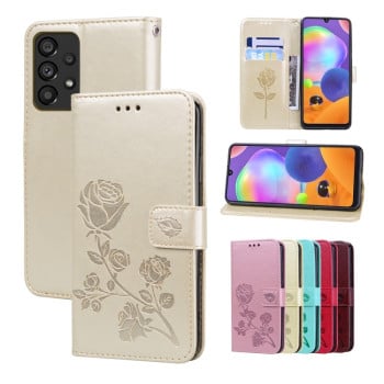 Чехол-книжка Rose Embossed для  Samsung Galaxy A33 5G  - золотой