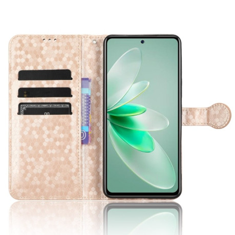 Чехол-книжка Honeycomb Dot для Vivo V27e / S16e - золотой