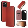 Чехол-книжка Carbon Fiber Texture для OPPO Reno15 F 5G — коричневый