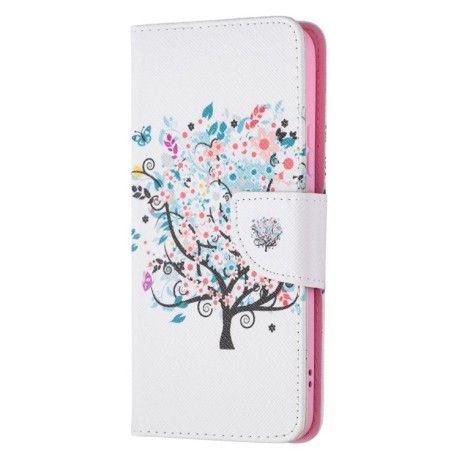 Чехол-книжка Colored Drawing Pattern для Samsung Galaxy S22 Plus 5G - Tree