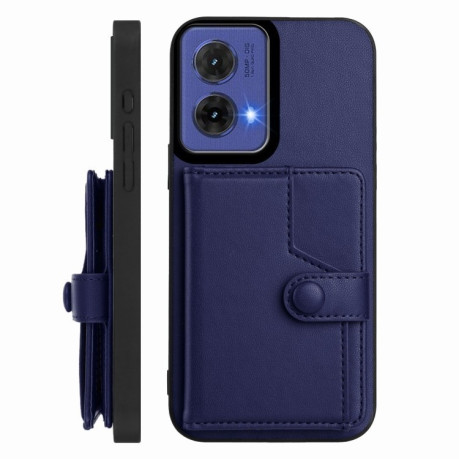Ударозащитный чехол EU Version Button Card Bag RFID Anti-theft для Motorola Moto G85 - синий