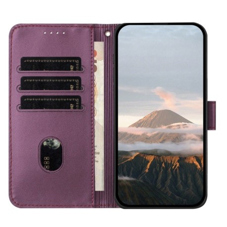 Чехол-книжка Triangle Pattern Buckle Clasp Leather на Infinix Note 40 4G - фиолетовый