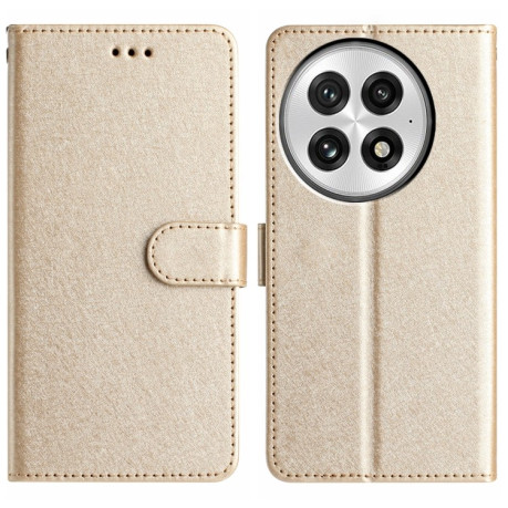Чехол-книжка Silk Texture Horizontal Flip Leather для OnePlus 13 - золотой
