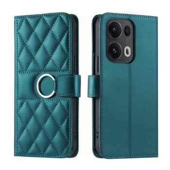 Чохол-книжка Ring Buckle Rhombic Leather для OPPO Reno13 Pro 5G - зелений